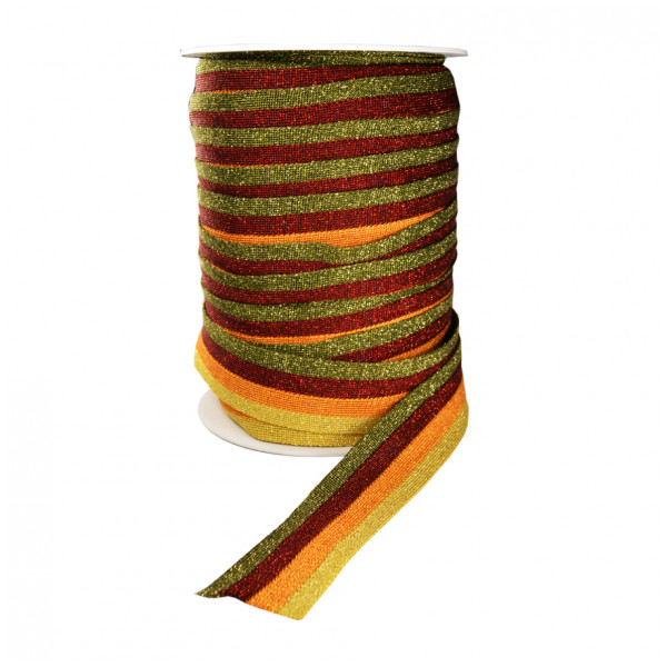 Лента отделочная с люрексом, цвет сиреневый+черный+оранжевый+фиолетовый